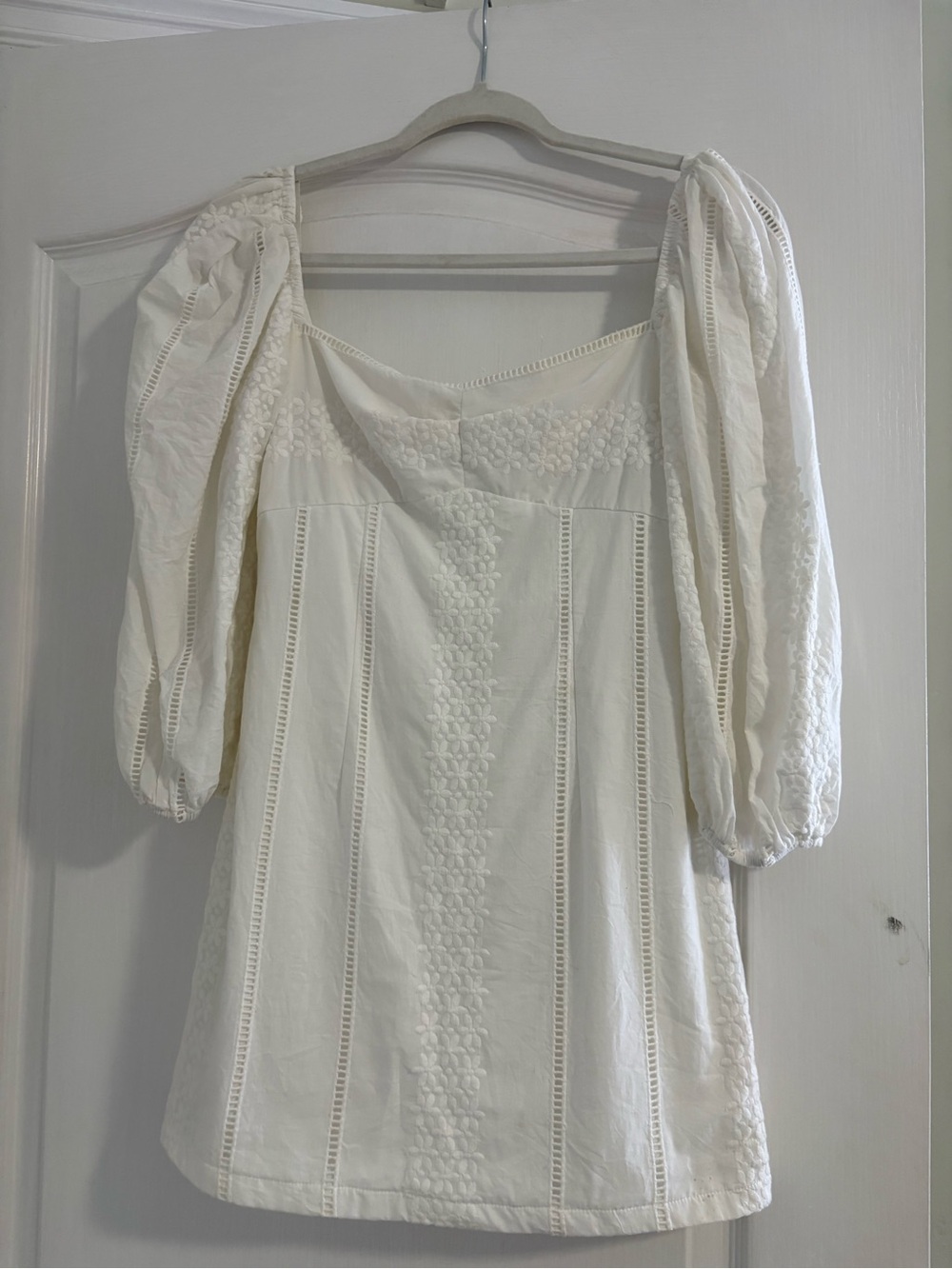 Hello Molly White Embroidered Dress